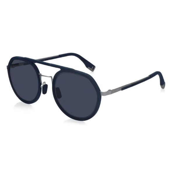 NEW FENDI FE40040U NAVY BLUE ROUND UNISEX SUNGLASSES FENDI